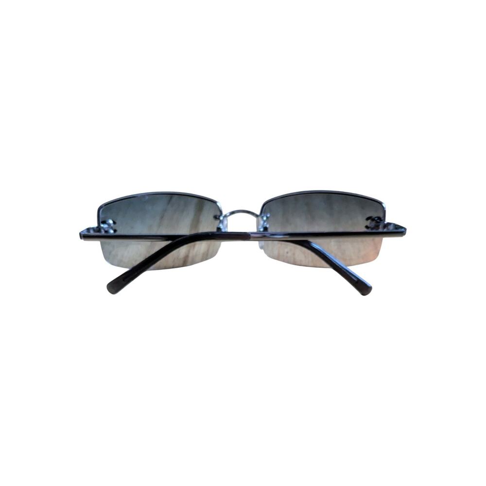 Vintage Chanel Sunglasses Womens Rimless Lens Crystal CC Logo Italy Y2K Eyewear - Picture 5 of 16